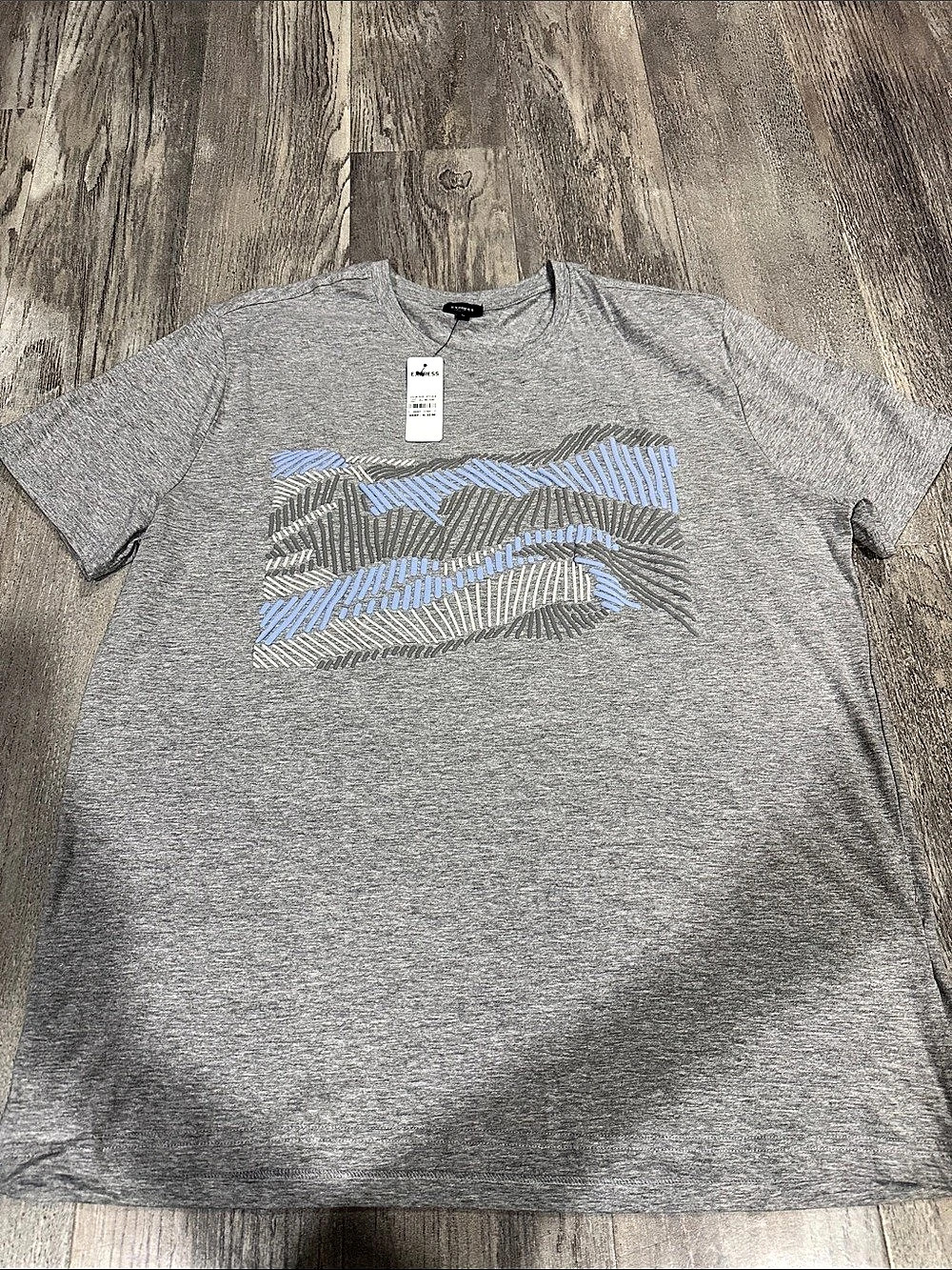 Express Men's Abstract Graphic Tee Gray XL NWT